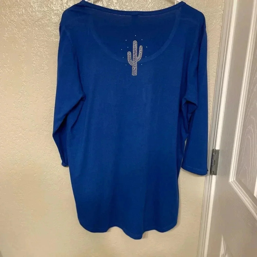 Cactus Bay Bling Long Sleeve T Southwestern Western Aztec M - Picture 1 of 4